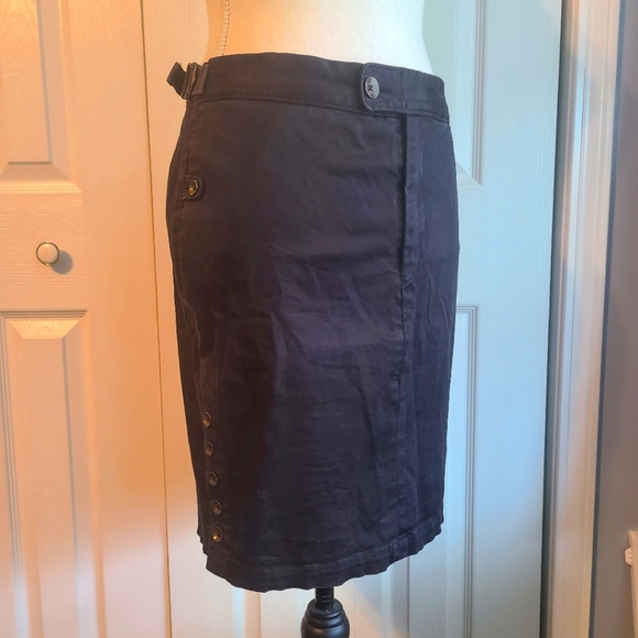 rag & bone Dresses & Skirts - Rag & Bone Black Cinch Waist Five Button Accent Vented Pencil Skirt 8 GUC